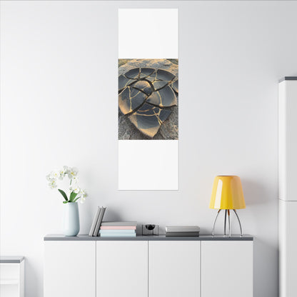 Broken Pottery Winter Canvas Art | Kintsugi Resilient Design
