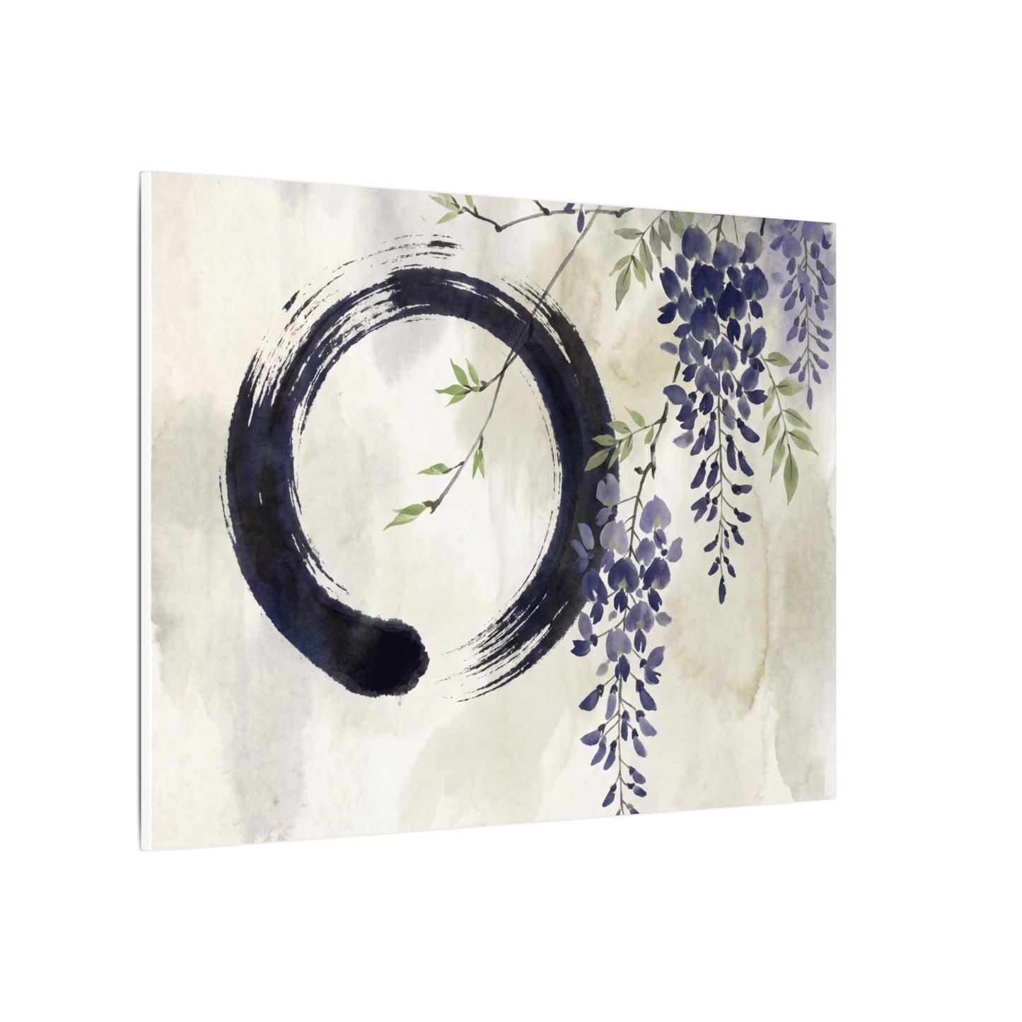Wisteria Enso Canvas Art | Serene Zen Art