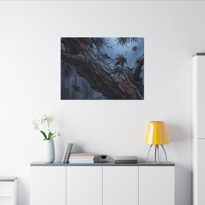 Atmospheric Pine Tree Canvas Art - Shadow Zen Dark Japandi