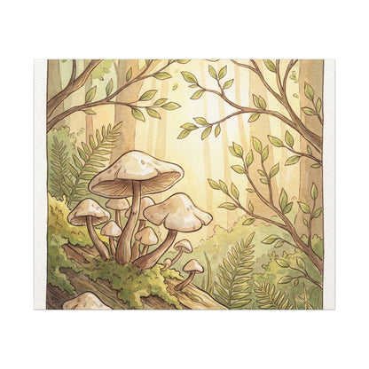 Spring Wild Mushrooms Mushroom Illustration Canvas Art | Cozy Decor
