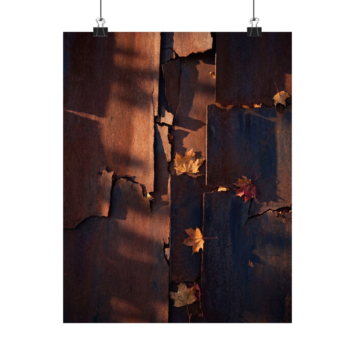 Rust Patina Wall Art Print | Autumn Dark Japandi Shadow Zen Art