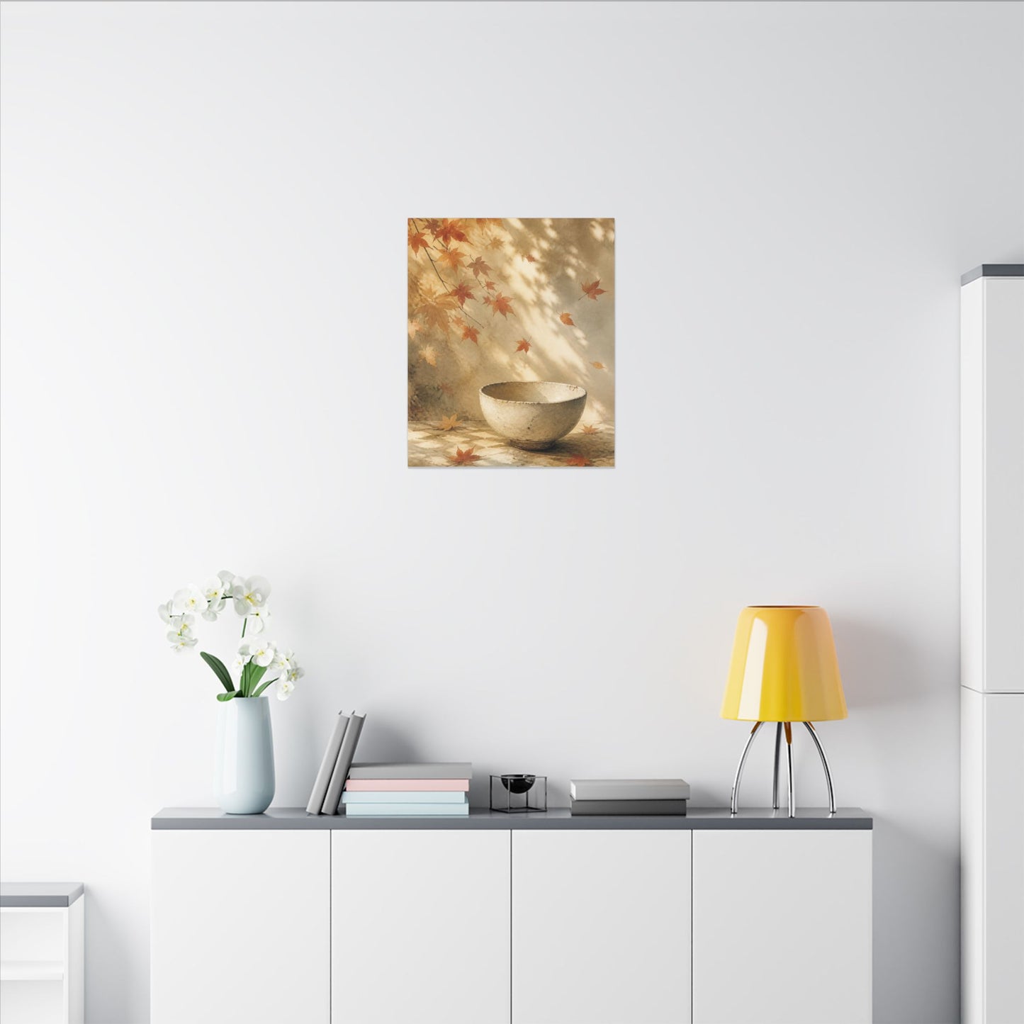 Japandi Ceramic Bowl in Dappled | Watercolor Canvas Art
