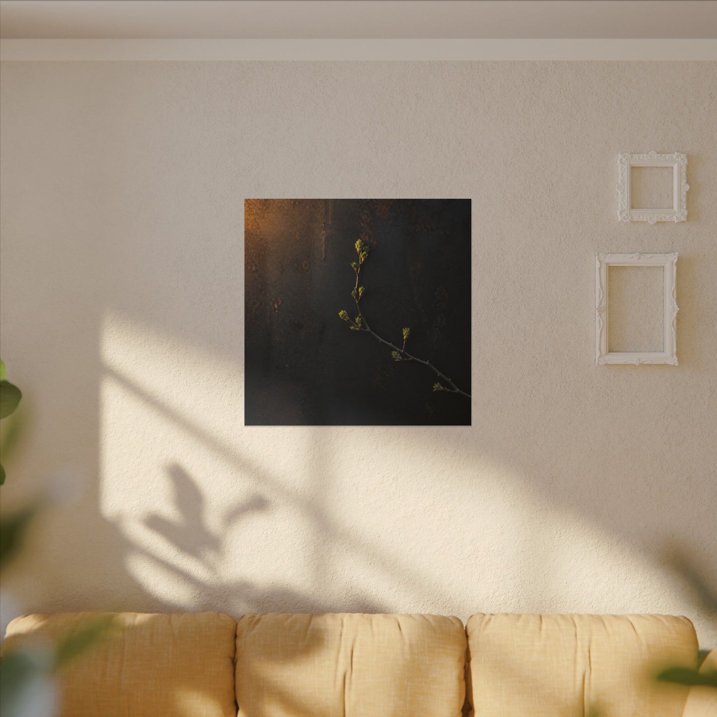 Dark Japandi Rust Patina in Golden Hour | Moody Minimal Canvas Art