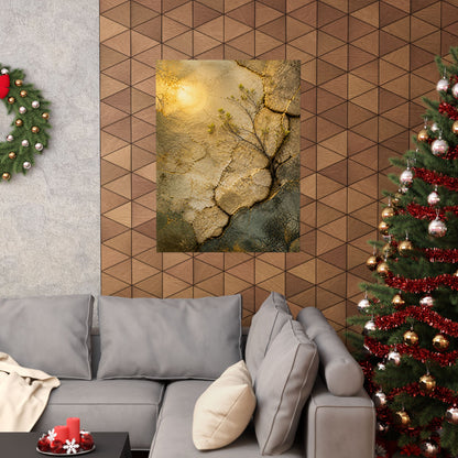 Cracked Earth Texture Wall Art Print | Earthy Japandi Art