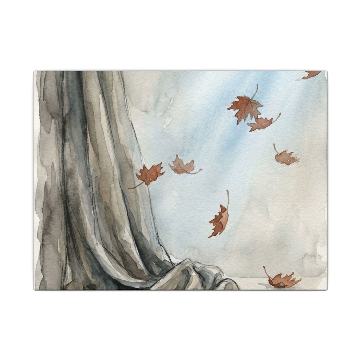 Ma Silk Drape Canvas Art - Japandi Watercolor Art Print