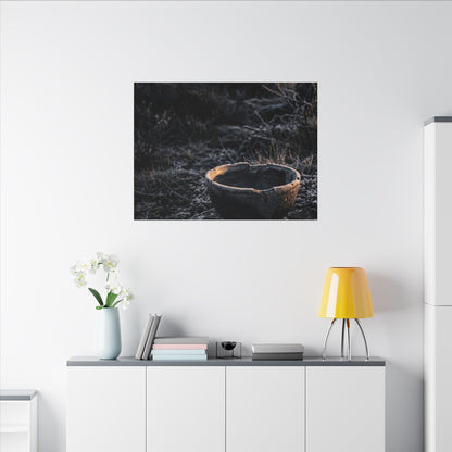 Kanso Ceramic Bowl Canvas Art - Dark Japandi Dark Texture