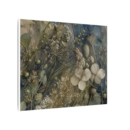 Japandi Dried Flowers in Moonlight | Watercolor Canvas Art
