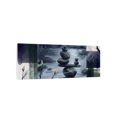 Moonlight River Stones Canvas Art - Zen Shibui