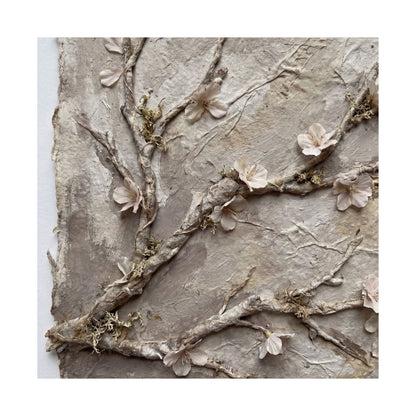 Summer Cherry Blossom Texture Wall Art Print | Neutral Decor
