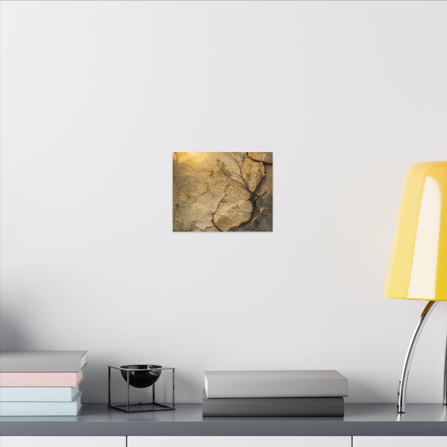 Cracked Earth Spring Canvas Art | Japandi Warm Design