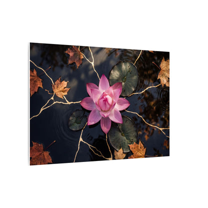 Ma Lotus Flower Canvas Art - Kintsugi Gold Vein