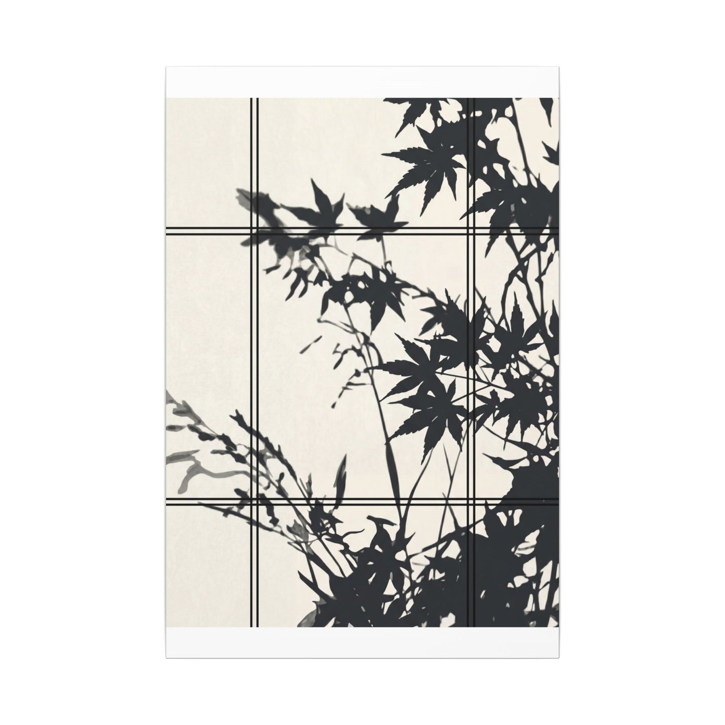 Shoji Screen Canvas Art | Summer Japandi Minimal Line Art