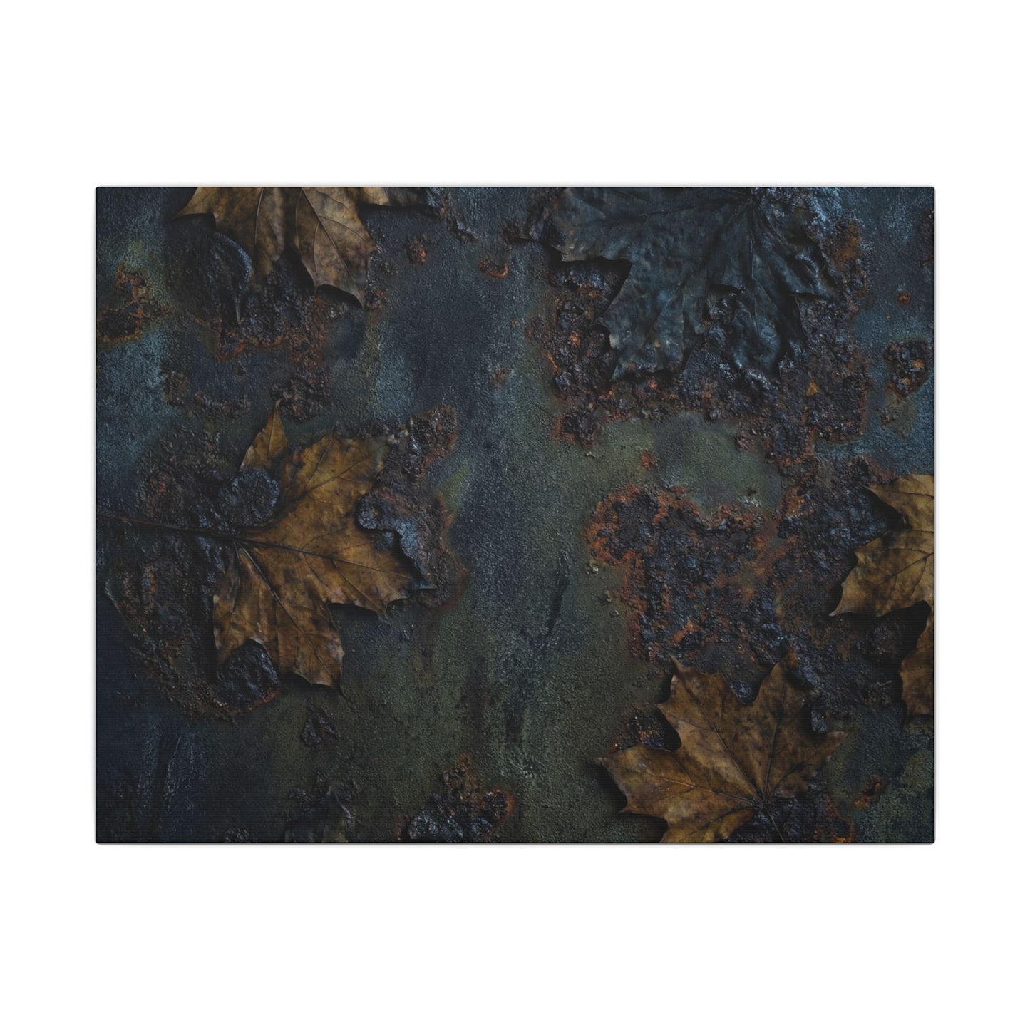 Shibui Rust Patina Canvas Art - Dark Japandi Charcoal Ink Art Print