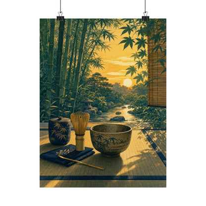 Tea Ceremony Wall Art Print | Summer Zen Ukiyo E Inspired Art