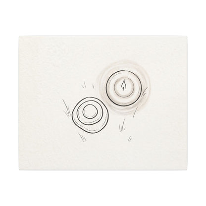 River Stones Canvas Art | Winter Japandi Minimal Line Art