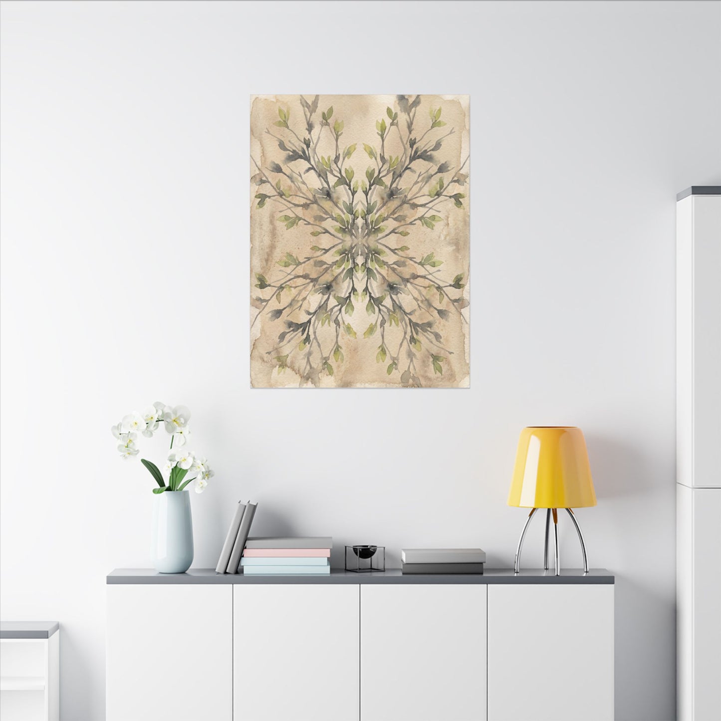 Shibui Shadow Play Canvas Art - Japandi Watercolor