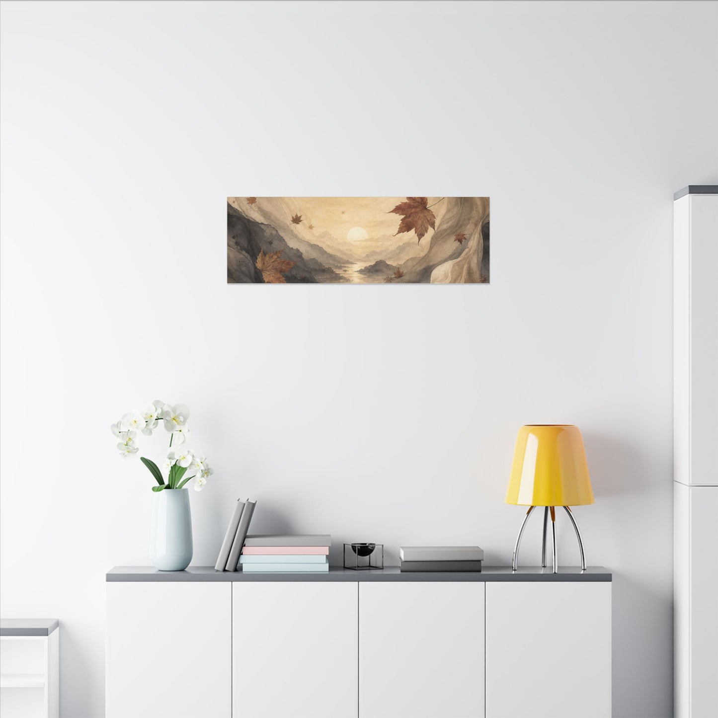 Autumn Silk Drape Watercolor Canvas Art | Earthy Decor