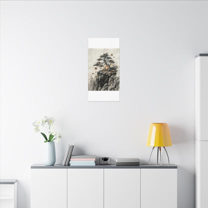 Pine Tree Autumn Canvas Art | Japandi Earthy Design