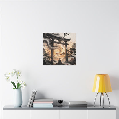 Torii Gate Ukiyo E Inspired Canvas Art | Serene Zen Art