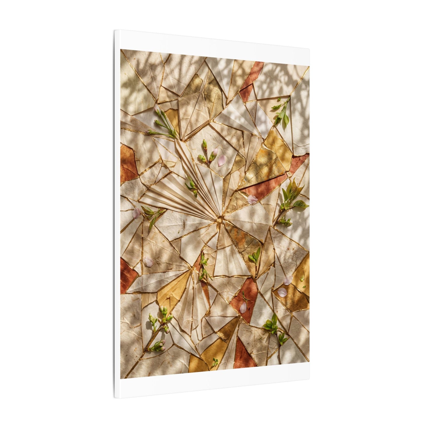 Resilient Paper Fold Canvas Art - Gold Repair Kintsugi