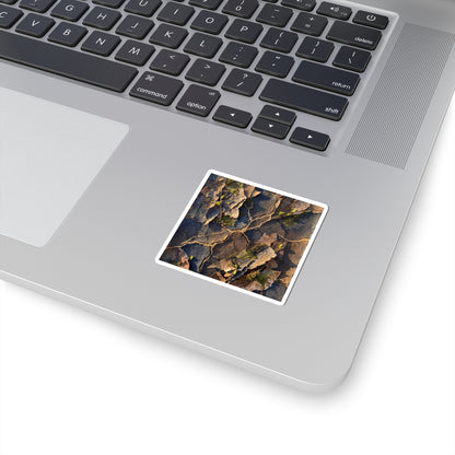 Cracked Earth Dark Texture Sticker | Moody Dark Japandi Art