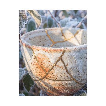 Resilient Ceramic Bowl Canvas Art - Gold Vein Kintsugi