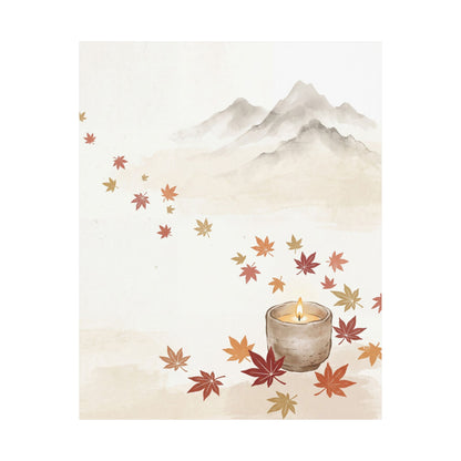 Mountain Mist Wall Art Print | Autumn Japandi Japanese Pattern Art