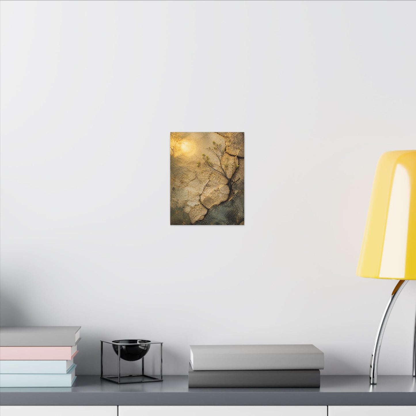 Cracked Earth Spring Canvas Art | Japandi Warm Design