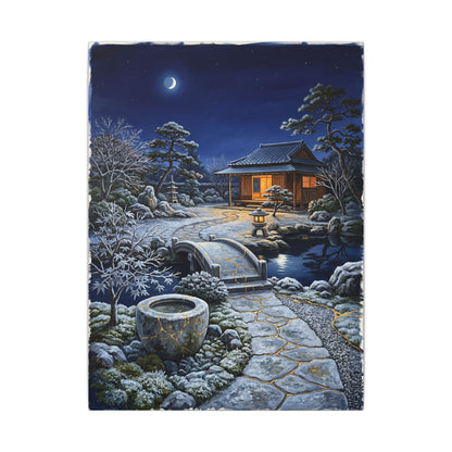 Moonlit Garden Winter Canvas Art | Kintsugi Artful Design