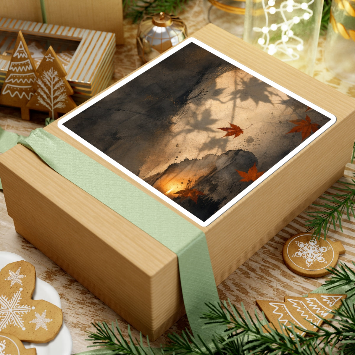 Japandi Shadow Play in Candlelight | Texture Sticker