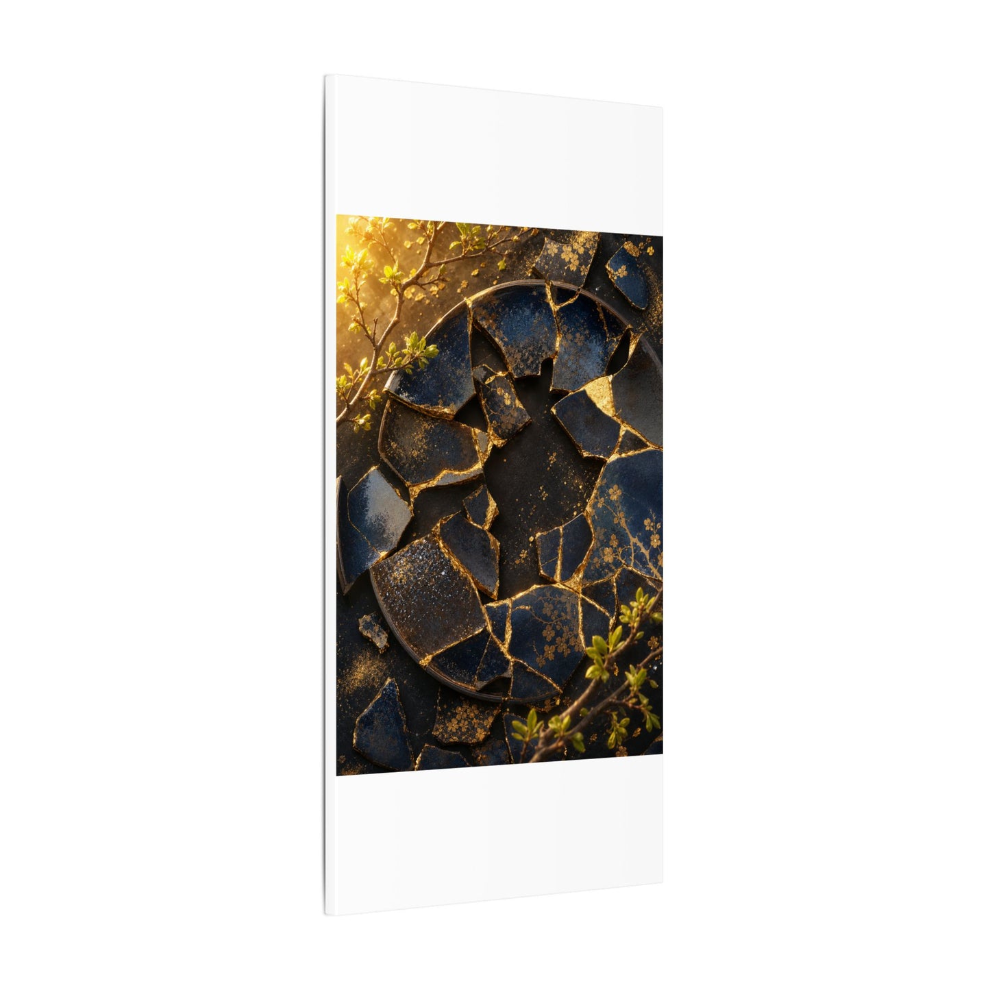 Golden Hour Broken Pottery Canvas Art - Kintsugi Ma