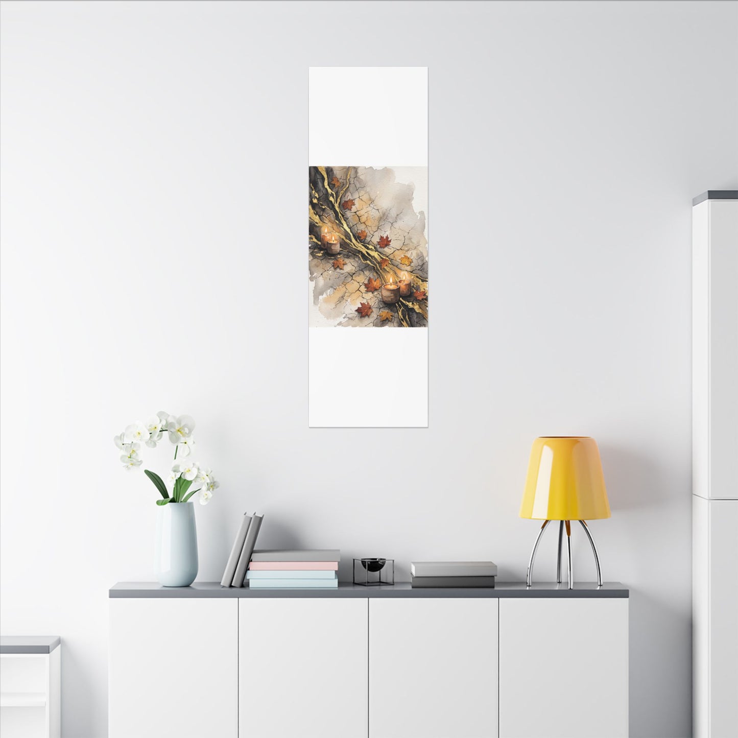Cracked Earth Autumn Canvas Art | Japandi Warm Design