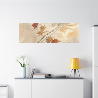 Lotus Flower Canvas Art | Autumn Japandi Minimal Line Art