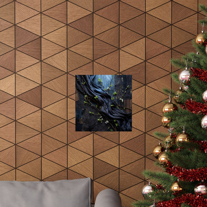 Moonlight Silk Drape Wall Art Print - Dark Japandi Datsuzoku