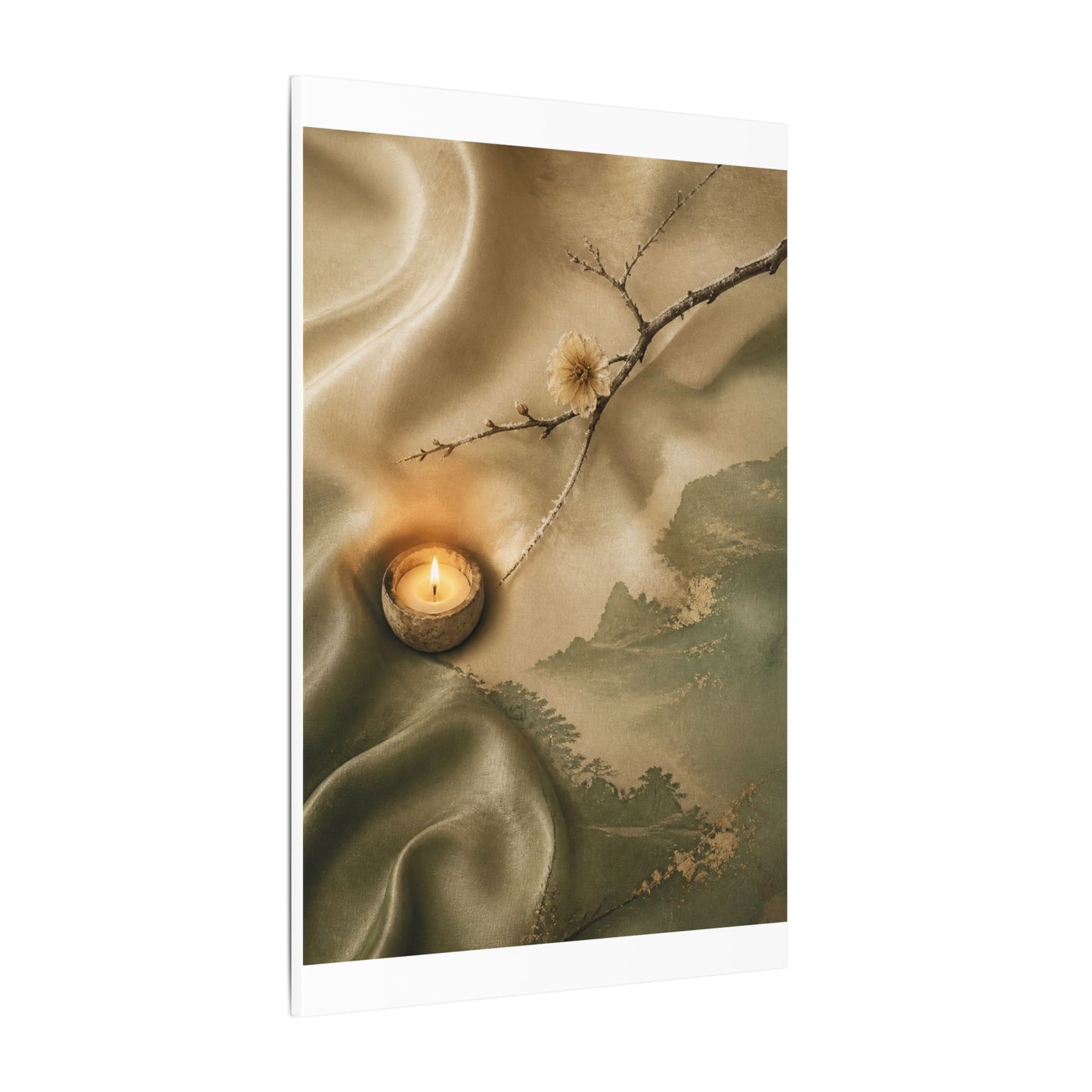 Silk Drape Japanese Pattern Canvas Art | Warm Japandi Art