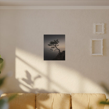 Dawn Pine Tree Canvas Art - Dark Japandi Datsuzoku