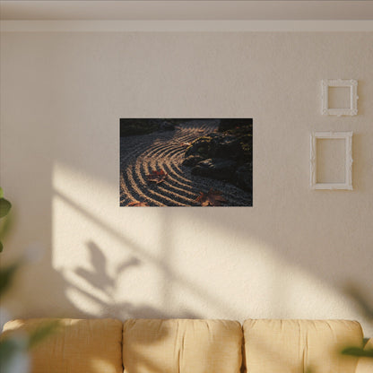 Rock Garden Moody Minimal Canvas Art | Bold Dark Japandi Art