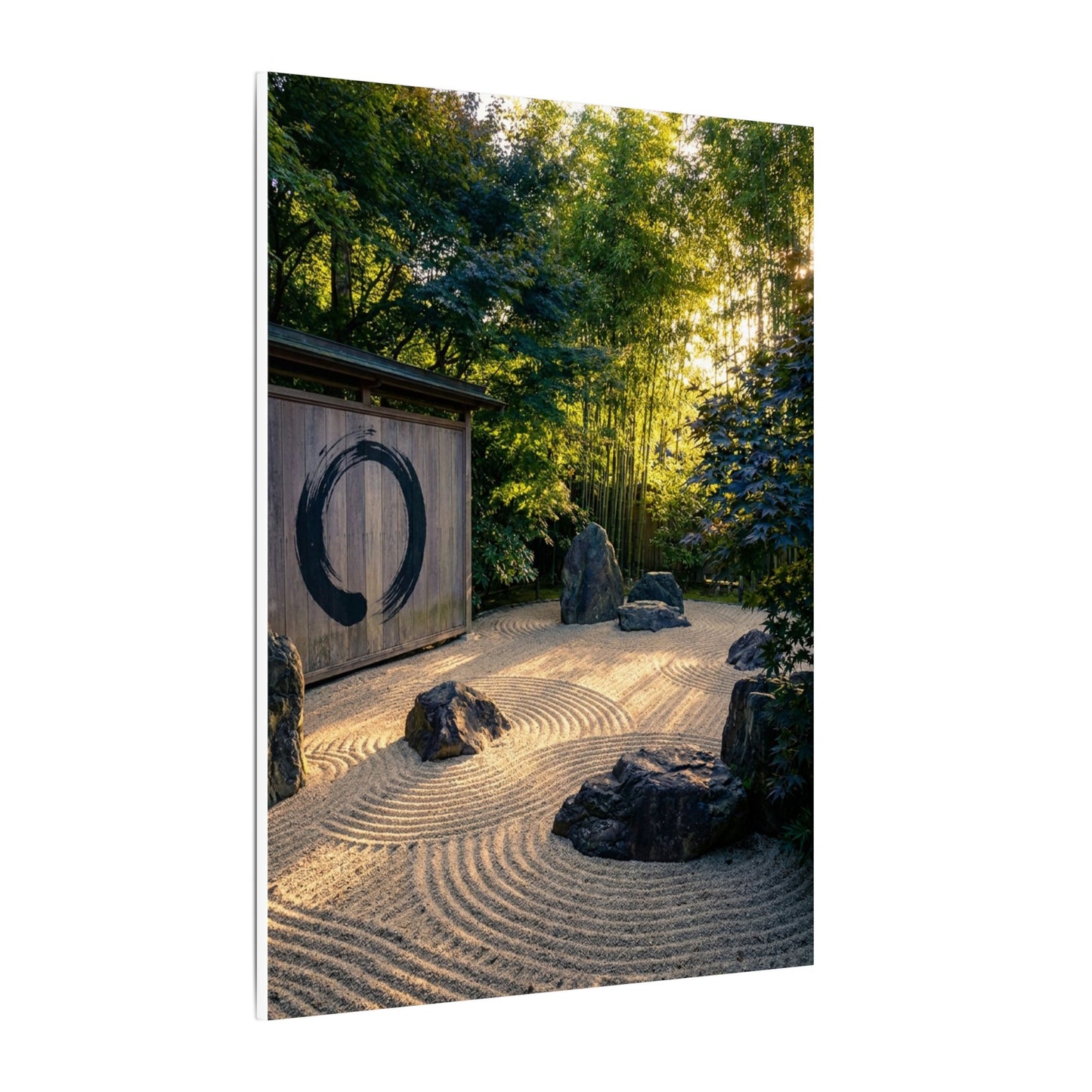 Rock Garden Enso Canvas Art | Tranquil Zen Art