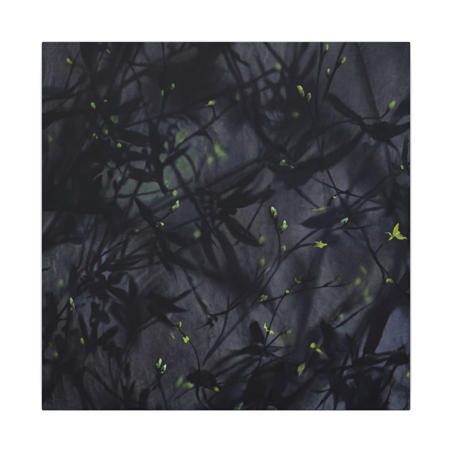 Shadow Play Spring Canvas Art | Dark Japandi Atmospheric Design
