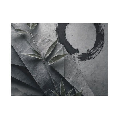 Winter Paper Fold Enso Canvas Art | Serene Decor