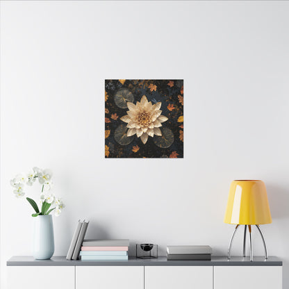 Healing Lotus Flower Canvas Art - Gold Repair Kintsugi