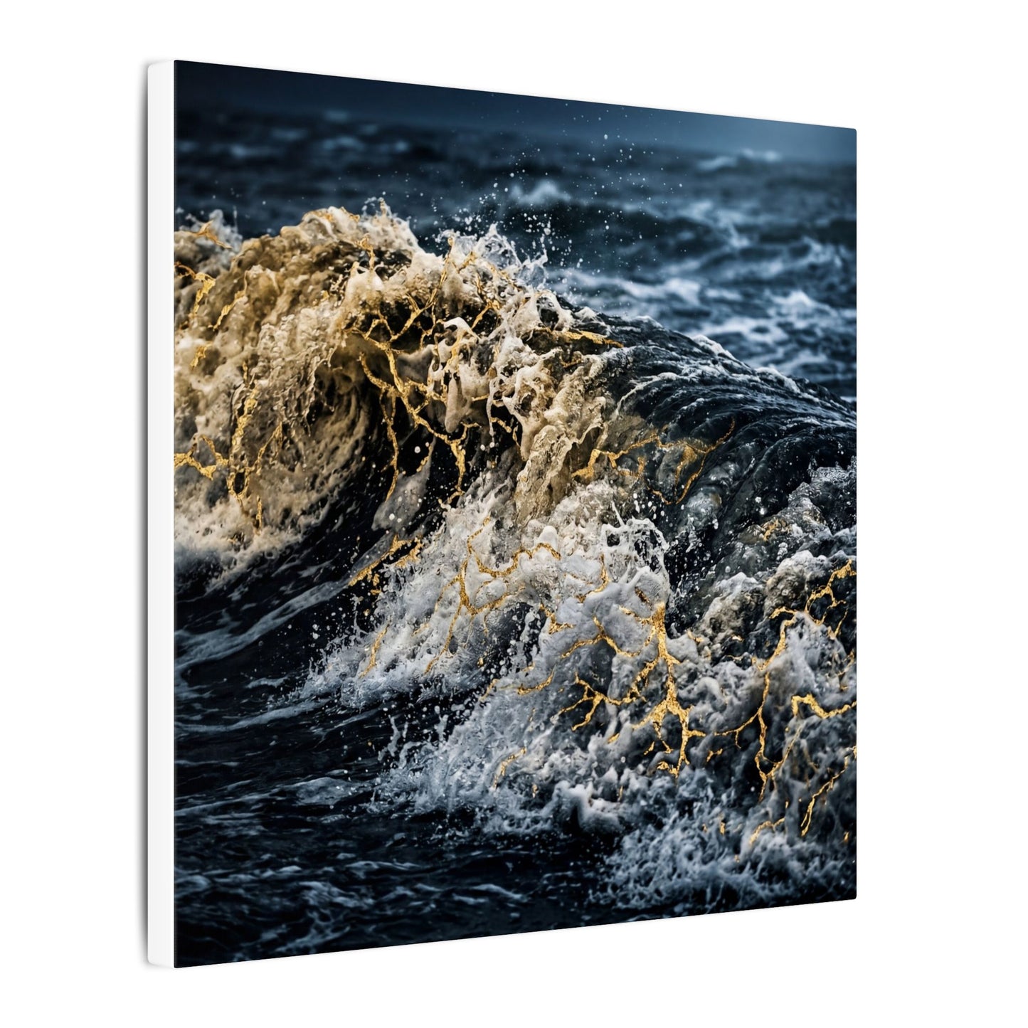Ocean Wave Winter Canvas Art | Kintsugi Artful Design