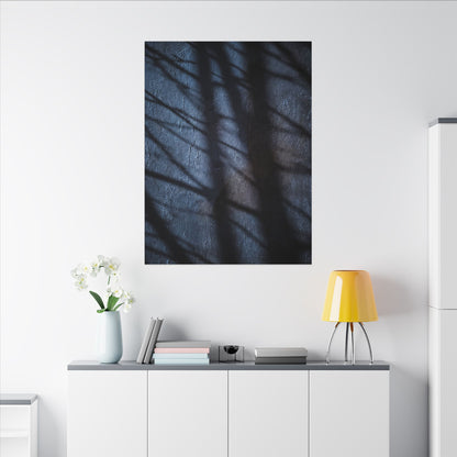 Dark Japandi Shadow Play in Moonlight | Moody Minimal Canvas Art