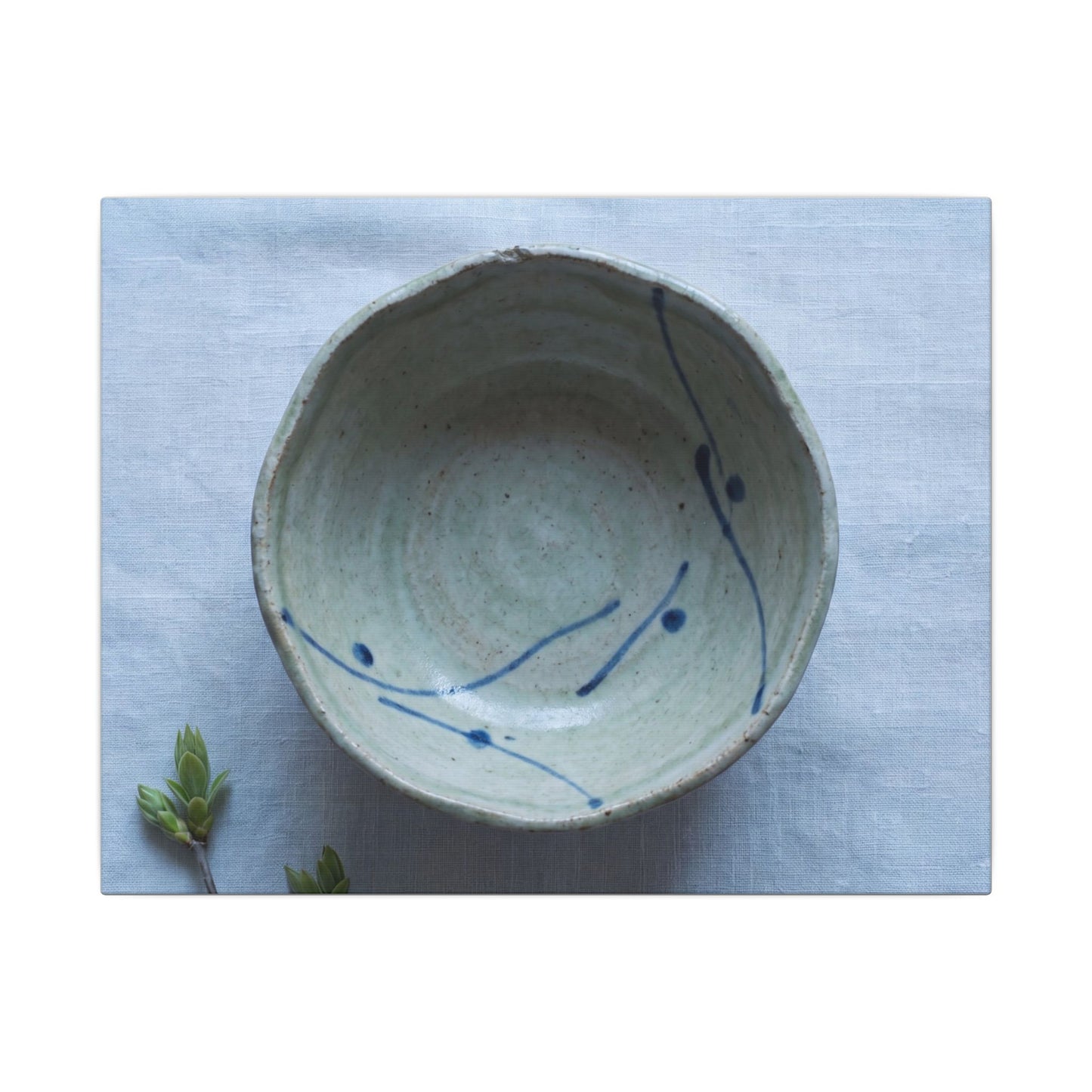 Spring Ceramic Bowl Minimal Line Canvas Art | Warm Decor Art Print