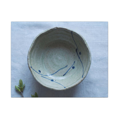 Spring Ceramic Bowl Minimal Line Canvas Art | Warm Decor Art Print