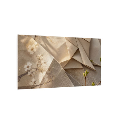 Golden Hour Paper Fold Canvas Art - Japandi Fukinsei