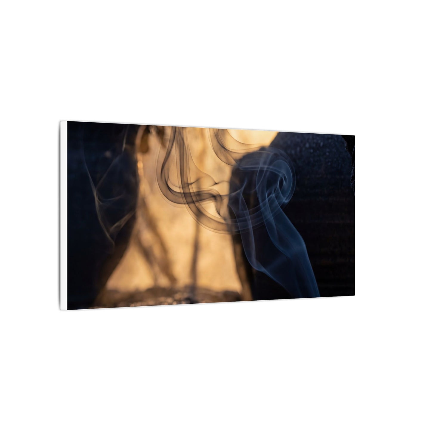 Incense Smoke Canvas Art | Winter Dark Japandi Shadow Zen Art