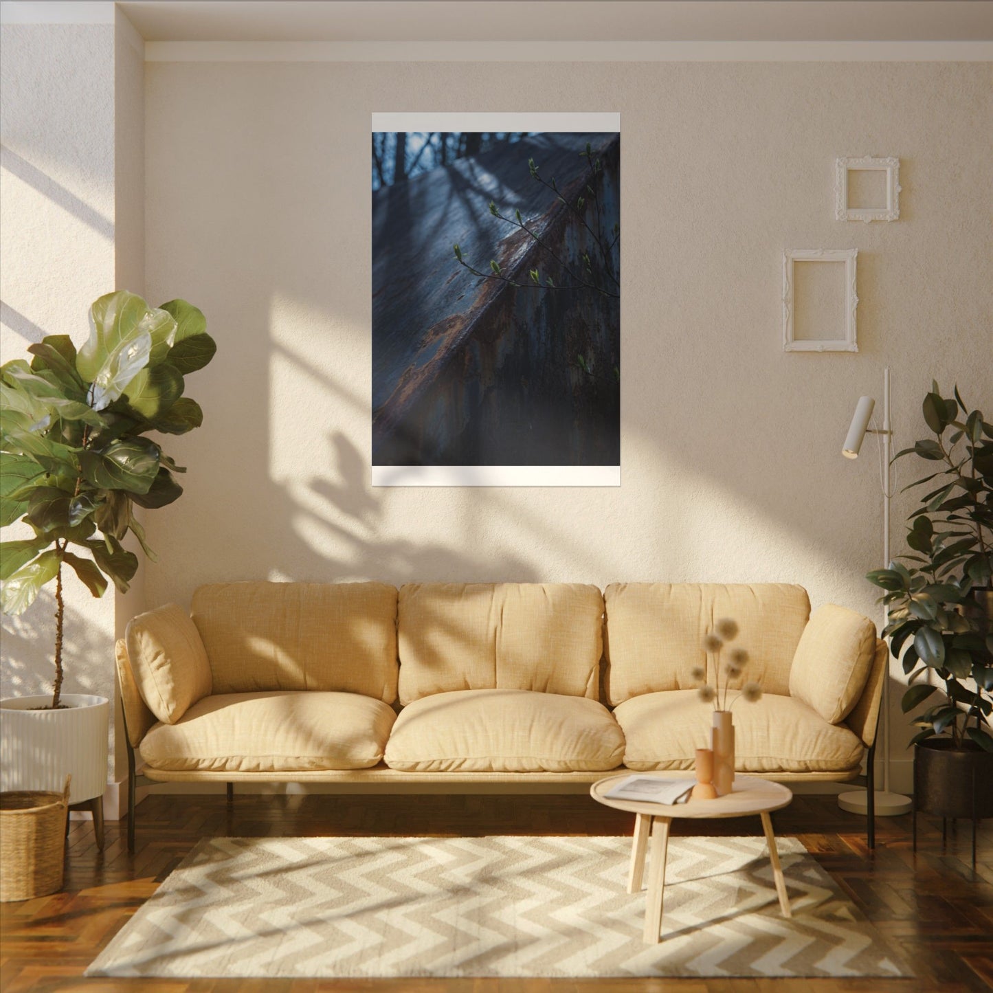 Rust Patina Canvas Art | Spring Dark Japandi Shadow Zen Art