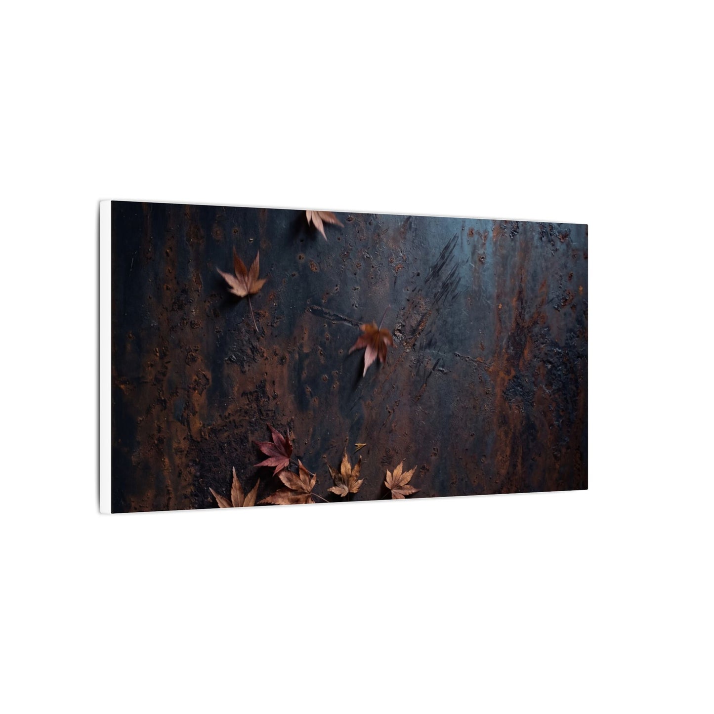 Moonlight Rust Patina Canvas Art - Dark Japandi Mono No Aware