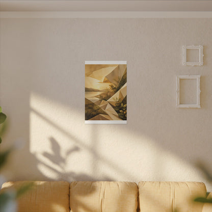 Golden Hour Paper Fold Canvas Art - Japandi Ma